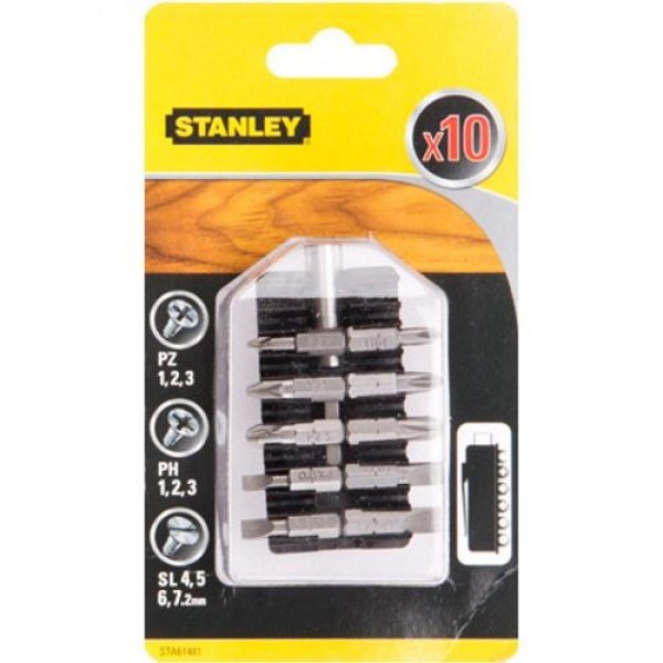 Stanley schroefbitssets STA61481-XJ Clip-on - 10 stuks